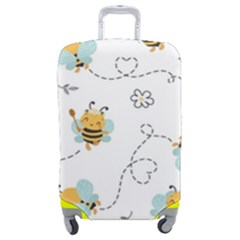 Bee Art Pattern Design Wallpaper Background Print Luggage Cover (medium) by Ravend