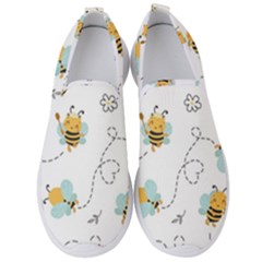 Bee Art Pattern Design Wallpaper Background Print Men s Slip On Sneakers by Ravend