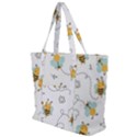 Bee Art Pattern Design Wallpaper Background Print Zip Up Canvas Bag View1