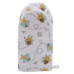 Bee Art Pattern Design Wallpaper Background Print Microwave Oven Glove by Ravend