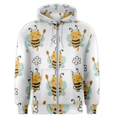 Art Bee Pattern Design Wallpaper Background Men s Zipper Hoodie by Ravend