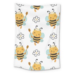 Art Bee Pattern Design Wallpaper Background Large Tapestry by Ravend