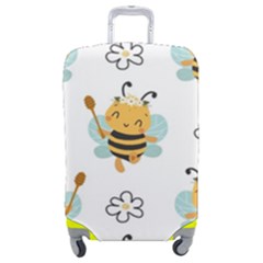 Art Bee Pattern Design Wallpaper Background Luggage Cover (medium) by Ravend