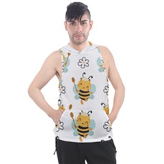 Art Bee Pattern Design Wallpaper Background Men s Sleeveless Hoodie by Ravend