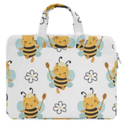 Art Bee Pattern Design Wallpaper Background Macbook Pro 16  Double Pocket Laptop Bag  by Ravend