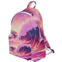 Ai Generated Waves Ocean Sea Tsunami Nautical Red Yellow The Plain Backpack by Ravend