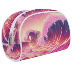 Ai Generated Waves Ocean Sea Tsunami Nautical Red Yellow Make Up Case (medium) by Ravend