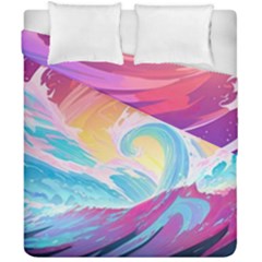 Ai Generated Waves Ocean Sea Tsunami Nautical Duvet Cover Double Side (california King Size) by Ravend