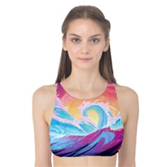 Ai Generated Waves Ocean Sea Tsunami Nautical Tank Bikini Top by Ravend