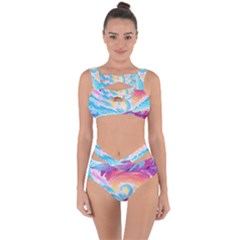 Ai Generated Waves Ocean Sea Tsunami Nautical Bandaged Up Bikini Set  by Ravend