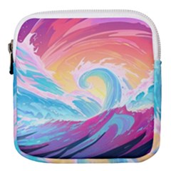 Ai Generated Waves Ocean Sea Tsunami Nautical Mini Square Pouch by Ravend