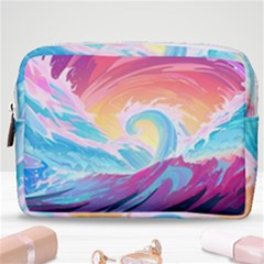 Ai Generated Waves Ocean Sea Tsunami Nautical Make Up Pouch (medium) by Ravend