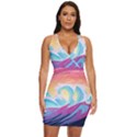 Ai Generated Waves Ocean Sea Tsunami Nautical Draped Bodycon Dress View1