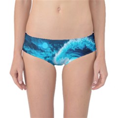 Ai Generated Waves Ocean Sea Tsunami Nautical Sea Classic Bikini Bottoms by Ravend