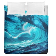 Ai Generated Waves Ocean Sea Tsunami Nautical Sea Duvet Cover Double Side (queen Size) by Ravend