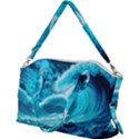 Ai Generated Waves Ocean Sea Tsunami Nautical Sea Canvas Crossbody Bag View2