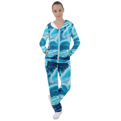 Ai Generated Waves Ocean Sea Tsunami Nautical Sea Women s Tracksuit by Ravend