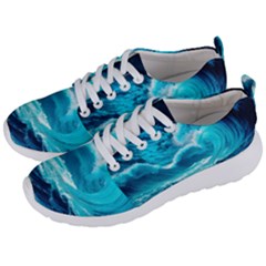 Ai Generated Waves Ocean Sea Tsunami Nautical Sea Men s Lightweight Sports Shoes by Ravend