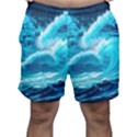 Ai Generated Waves Ocean Sea Tsunami Nautical Sea Men s Shorts View1