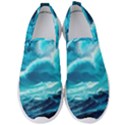 Ai Generated Waves Ocean Sea Tsunami Nautical Sea Men s Slip On Sneakers View1