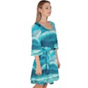 Ai Generated Waves Ocean Sea Tsunami Nautical Sea Velour Kimono Dress View3