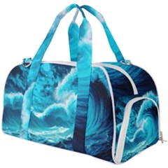 Ai Generated Waves Ocean Sea Tsunami Nautical Sea Burner Gym Duffel Bag by Ravend