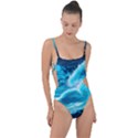 Ai Generated Waves Ocean Sea Tsunami Nautical Sea Tie Strap One Piece Swimsuit View1