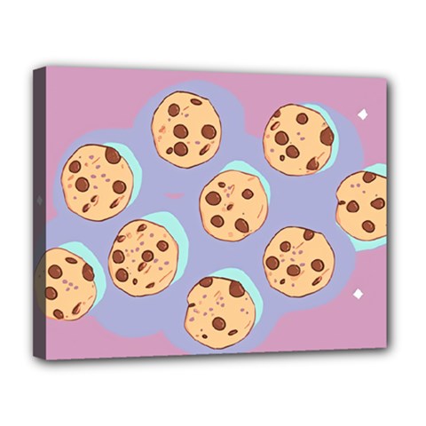 Cookies Chocolate Chips Chocolate Cookies Sweets Canvas 14  X 11  (stretched) by Ravend