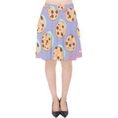 Cookies Chocolate Chips Chocolate Cookies Sweets Velvet High Waist Skirt by Ravend