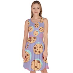 Cookies Chocolate Chips Chocolate Cookies Sweets Knee Length Skater Dress With Pockets by Ravend