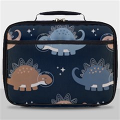 Dino Art Pattern Design Wallpaper Background Full Print Lunch Bag by Ravend