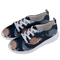 Dino Art Pattern Design Wallpaper Background Women s Lightweight Sports Shoes by Ravend