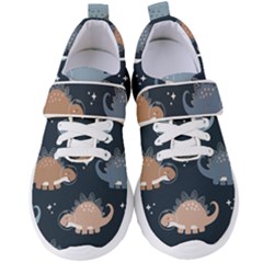 Dino Art Pattern Design Wallpaper Background Women s Velcro Strap Shoes by Ravend