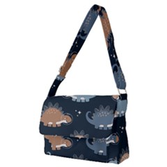 Dino Art Pattern Design Wallpaper Background Full Print Messenger Bag (m) by Ravend