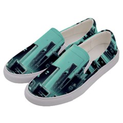 Buildings City Urban Destruction Background Men s Canvas Slip Ons