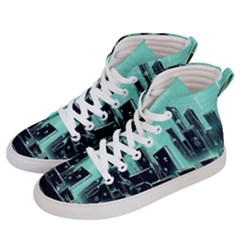 Buildings City Urban Destruction Background Men s Hi-top Skate Sneakers by Ravend