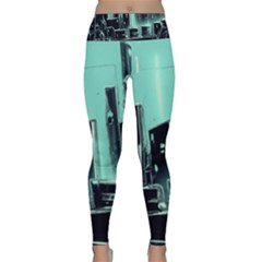 Buildings City Urban Destruction Background Lightweight Velour Classic Yoga Leggings by Ravend