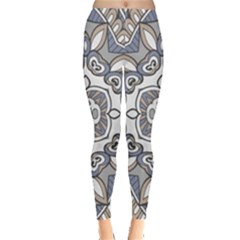 Flower Art Decorative Mandala Pattern Ornamental Leggings  by Ravend