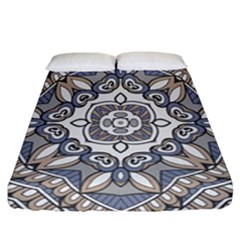 Flower Art Decorative Mandala Pattern Ornamental Fitted Sheet (california King Size) by Ravend