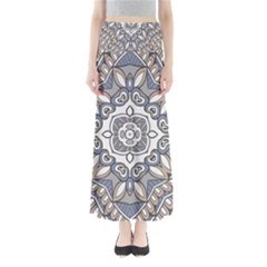 Flower Art Decorative Mandala Pattern Ornamental Full Length Maxi Skirt by Ravend