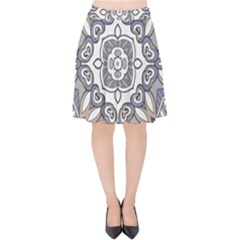 Flower Art Decorative Mandala Pattern Ornamental Velvet High Waist Skirt by Ravend