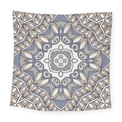 Flower Art Decorative Mandala Pattern Ornamental Square Tapestry (large) by Ravend