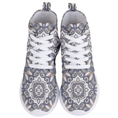 Flower Art Decorative Mandala Pattern Ornamental Women s Lightweight High Top Sneakers by Ravend