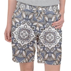 Flower Art Decorative Mandala Pattern Ornamental Pocket Shorts by Ravend