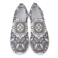 Flower Art Decorative Mandala Pattern Ornamental Women s Slip On Sneakers by Ravend