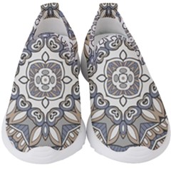 Flower Art Decorative Mandala Pattern Ornamental Kids  Slip On Sneakers by Ravend