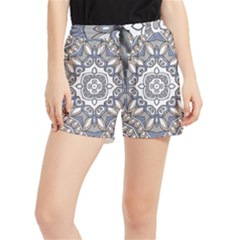 Flower Art Decorative Mandala Pattern Ornamental Women s Runner Shorts by Ravend