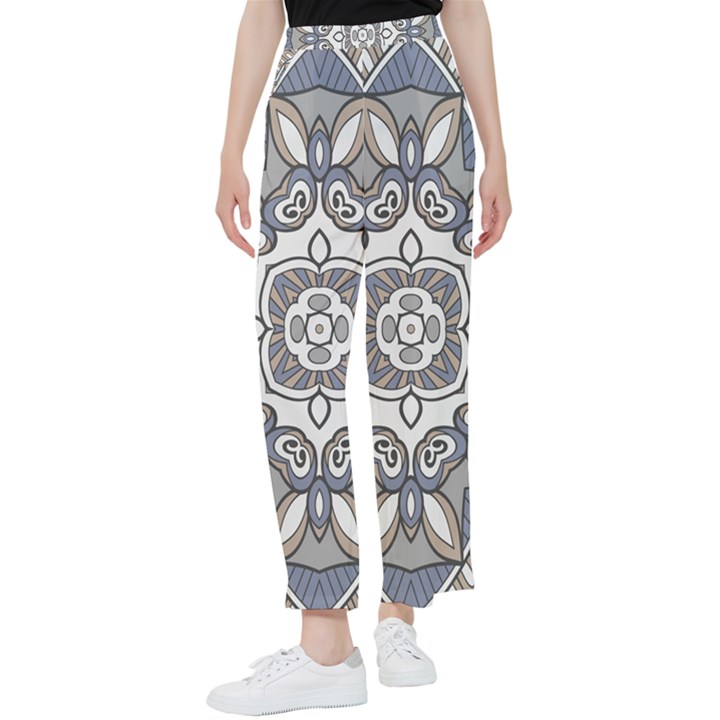 Flower Art Decorative Mandala Pattern Ornamental Women s Pants 