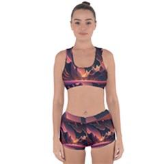 Fire Flame Burn Hot Heat Light Burning Orange Racerback Boyleg Bikini Set by Ravend