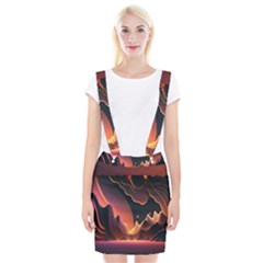 Fire Flame Burn Hot Heat Light Burning Orange Braces Suspender Skirt